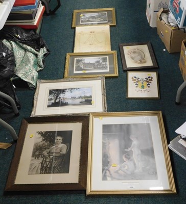 Lot 2054 - Framed pictures and prints, to include...