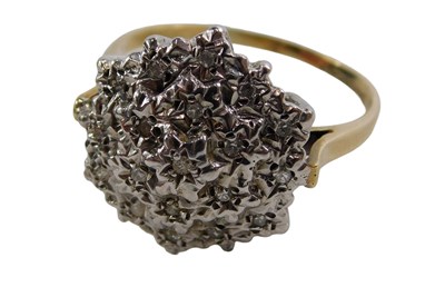 Lot 321 - A 9ct gold dome illusion set floral cluster...