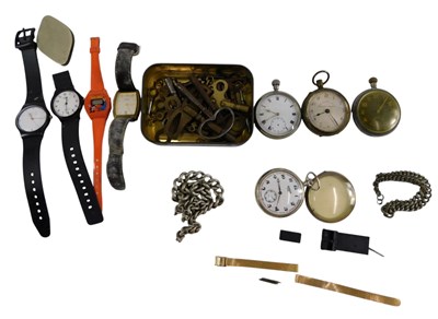 Lot 424 - Pocket watches and wristwatches, comprising...