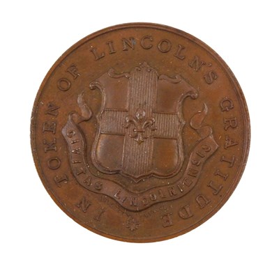 Lot 90 - A Lincoln's Gratitude medallion, In Token of...