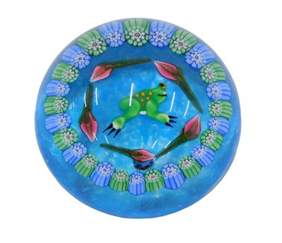 Lot 100 - A John Deacons paperweight, with frog to the...
