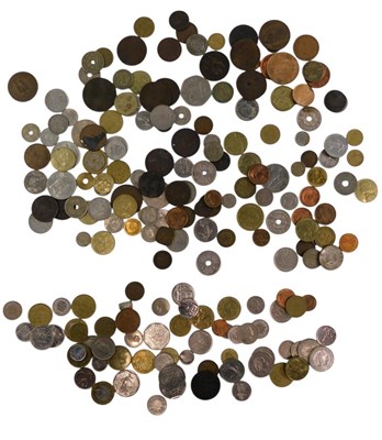 Lot 40 - A collection of foreign coins. (1 tray)
