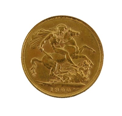 Lot 384 - A Victorian full gold sovereign dated 1900.