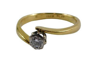 Lot 394 - A diamond solitaire dress ring, set with round...