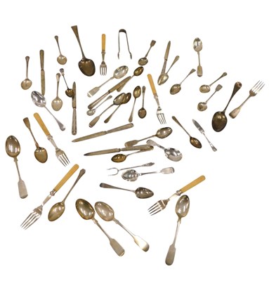 Lot 439 - A George III silver tablespoon and various...