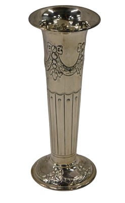 Lot 443 - A Victorian silver flower vase, of tapered...