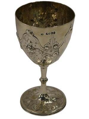 Lot 444 - A Victorian silver prize cup, of goblet shaped...
