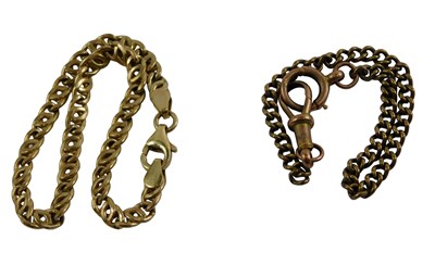 Lot 335 - Two chains, comprising a byzantine link...