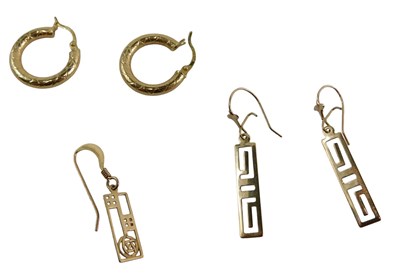 Lot 336 - Two pairs of earrings, comprising a pair of...