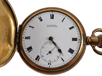 Lot 341 - A gold plated full Hunter pocket watch, with...