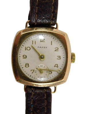 Lot 363 - A 9ct gold Parex ladies wristwatch, with...