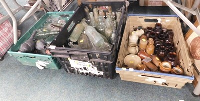 Lot 2078 - A large collection of old bottles, glass...