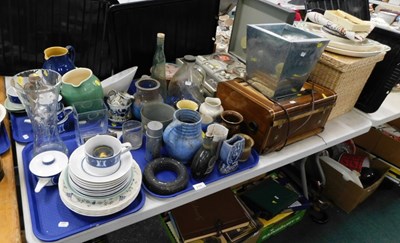 Lot 2100 - A Pye wood cased valve radio, together with a...