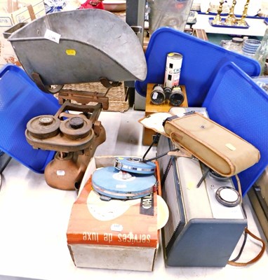 Lot 2106 - A large set of shop scales, marked W & T....