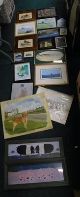 Lot 2115 - Various pictures and prints, to include rural...
