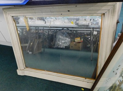 Lot 2119 - A white painted early 20thC over mantel mirror,...