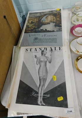 Lot 2144 - Various prints, pages from fashion magazines...