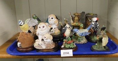 Lot 2155 - Resin models of birds, to include Country...