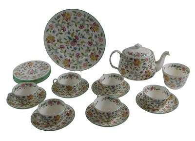 Lot 530 - A Minton Haddon Hall pattern part tea service,...