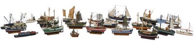 Lot 550 - A group of model fishing boats, some boxed. (2...