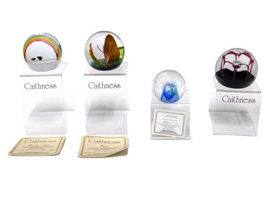 Lot 560 - Four Caithness paperweights, comprising Fugue,...