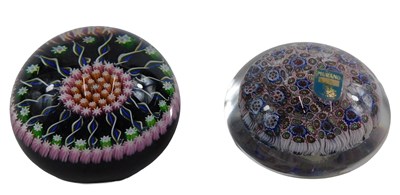 Lot 562 - A Murano glass millifiori paperweight, star...