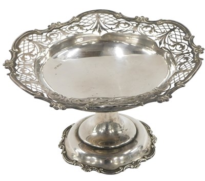 Lot 467 - A George V silver comport,  with wavy pierced...