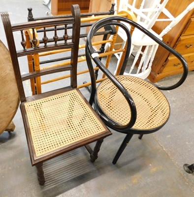 Lot 1525 - A group of furniture, consisting of a black...