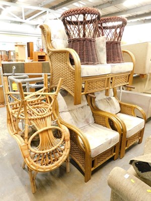 Lot 1564 - A bamboo conservatory suite, consisting of two...