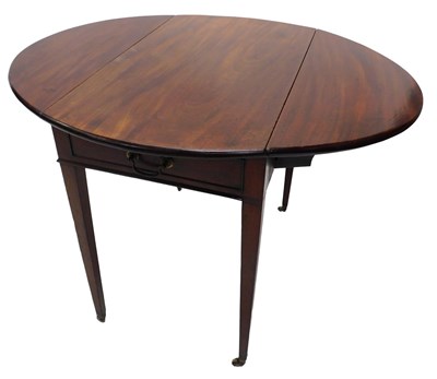 Lot 860 - A George III mahogany Pembroke table, an oval...