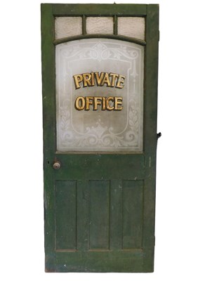 Lot 821 - A late 19thC painted pine door, painted in...