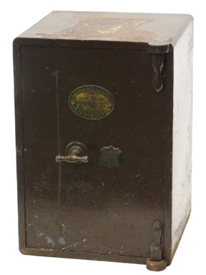 Lot 825 - A steel safe by The Birmingham Safe Company,...