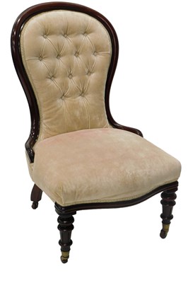 Lot 828 - A Victorian mahogany framed low seated nursing...