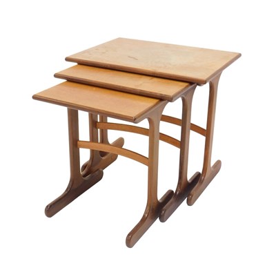 Lot 843 - A nest of mid century rectangular teak coffee...