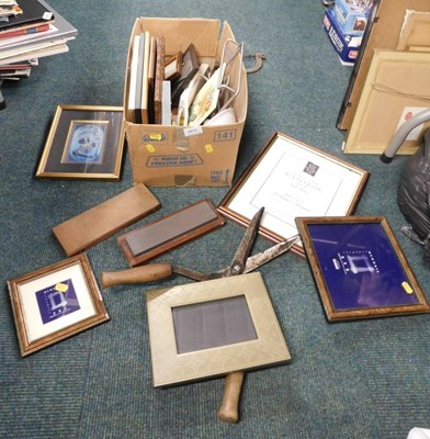 Lot 2072 - Empty picture frames, hedge shears, hack saw,...