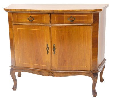 Lot 846 - A Continental inlaid walnut side cabinet, with...