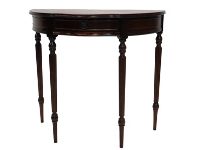 Lot 895 - A reproduction mahogany demi-lune side table,...