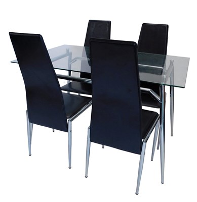 Lot 851 - A small modern designer steel framed dining...