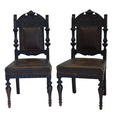 Lot 856 - A pair of Victorian carved Renaissance revival...