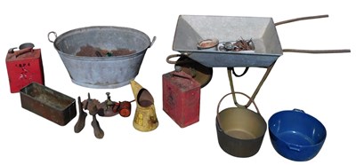 Lot 792 - Galvanised wares, comprising a galvanised tub,...