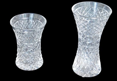 Lot 655 - Two Waterford crystal stem vases, Glandore &...