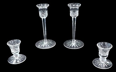 Lot 658 - A pair of Waterford crystal taper squat...