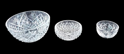 Lot 677 - Three Waterford crystal bowls, comprising a...