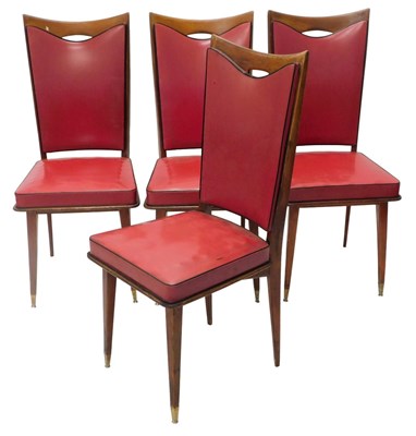 Lot 861 - A set of four 1950s Italian framed chairs,...