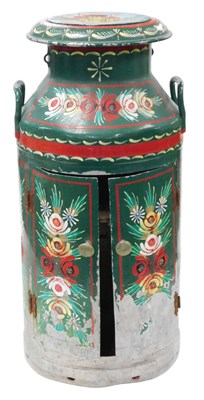 Lot 30 - A 20thC bargeware milk churn, converted to a...