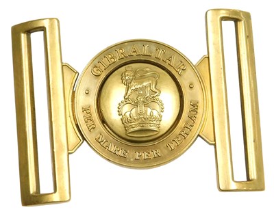 Lot 60 - A Royal Marines brass waist belt buckle,...