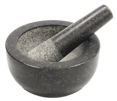 Lot 91 - A Savisto black and grey granite pestle and...