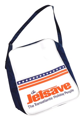 Lot 120 - A 1970s Jetsave blue, white and red travel bag,...