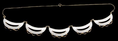 Lot 212 - A Norwegian silver gilt and white enamel...