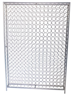Lot 812 - A tubular silver painted large wine rack, for...